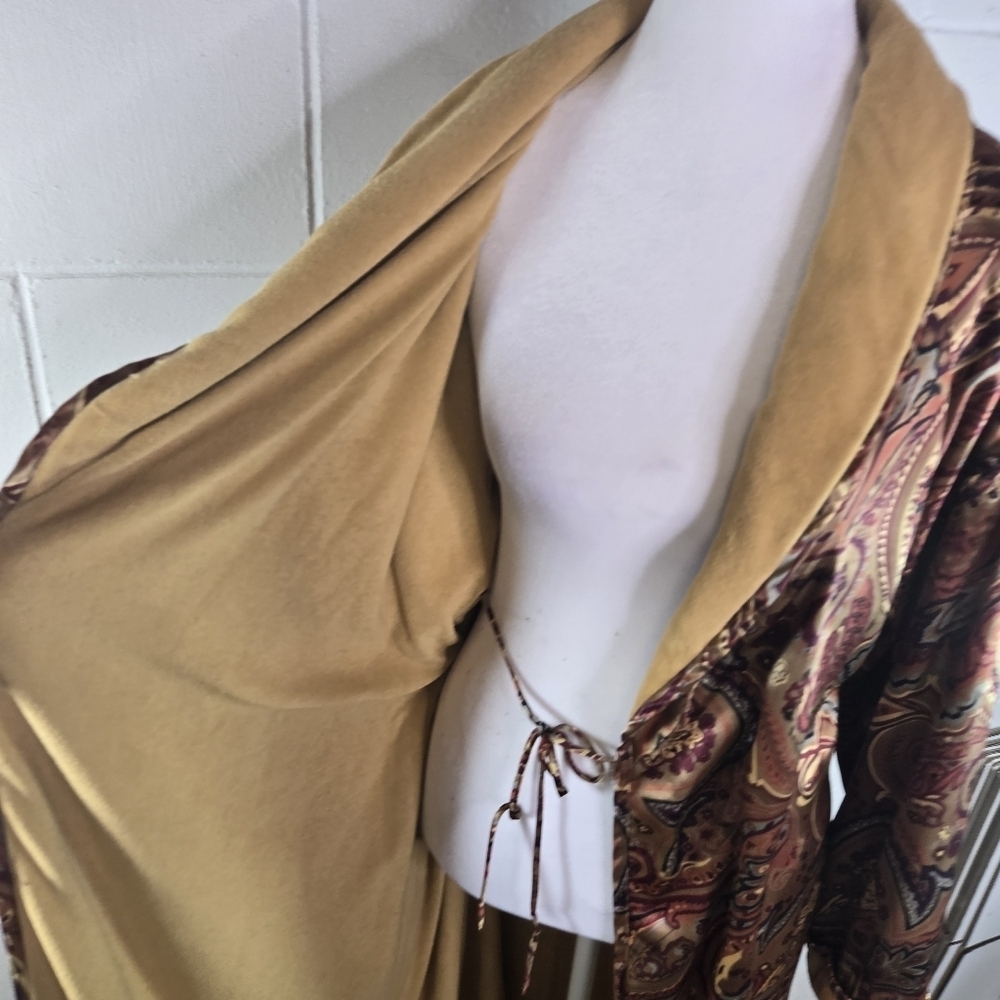 Vtg 90s Y2k Victorias Secret Satin Paisley Terrycloth Robe - Picture 6 of 12